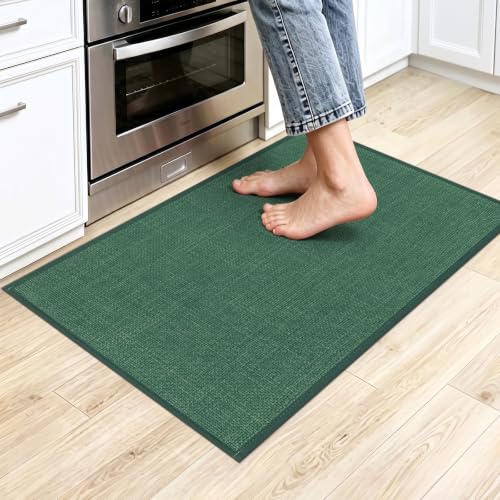 SHACOS Non Slip Kitchen Sink Rug, 17x30 Inch, Green - color: Green, size: 17x30"