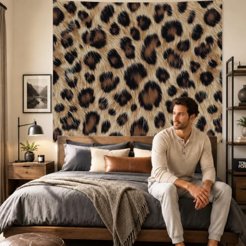 Apdidl Leopard Wall Tapestry for Bedroom, Cheetah Print Wall Room Decor - color: Leopard Tapestry, size: 60"L x 51"W