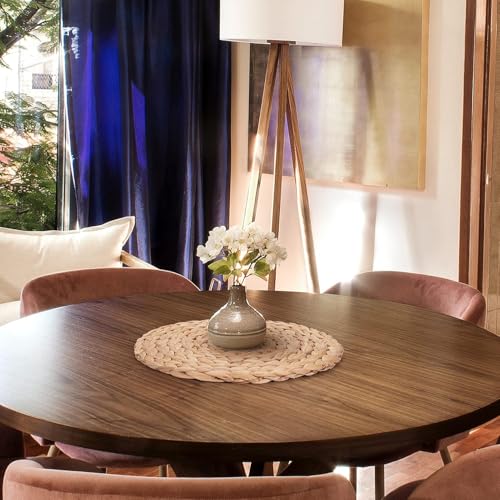 6 Pack Woven Placemats, Round Wicker Placemats, Rattan Place mats, Natural Hand-Woven Water Hyacinth Table Mats, Braided Straw Table Mats for Dining Table (13.8 inch) - size: 13.8 inch Set of 6