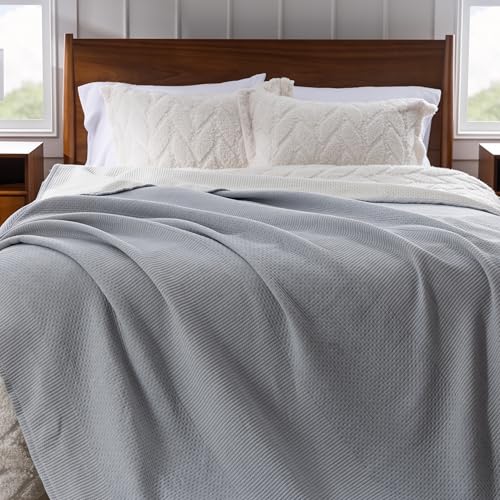Berkshire 3-Layer Blanket, Ultra Soft Lightweight Blanket with Cotton-Like Feel, All-Season Cozy Bed Cover for Couch or Bed, Machine Washable (60" x 90", Polar Blue) - color: Polar Blue, size: Twin (60 in x 90 in)