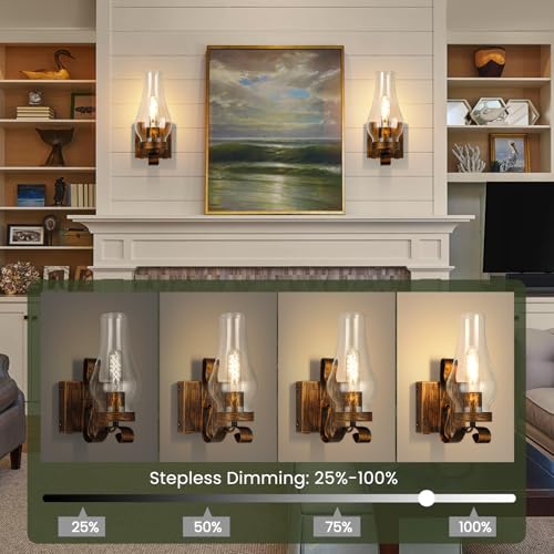 Battery Operated Wall Sconces, Rustic Wall Lights Set of 2, Non-Hardwired Antique Kerosene Wall Lamps, Vintage Bedside Distressed Gold Wall Sconces with Remote for Living Room Bedroom Hallway - color: Retro Gold