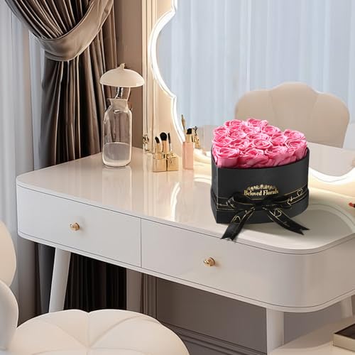16 Preserved Flowers Rose Birthday Gifts for Women Her Mom Wife Girlfriend Grandma on Valentines Mothers Day Christmas Anniversary Romantic(Pink) - color: Romantic Pink, size: 16 Roses