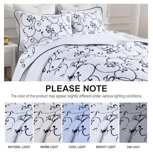 100% Cotton Oversized King Bedspread 120x120, Navy White - color: White/Navy Blue, size: King/Cal King(120"x120")