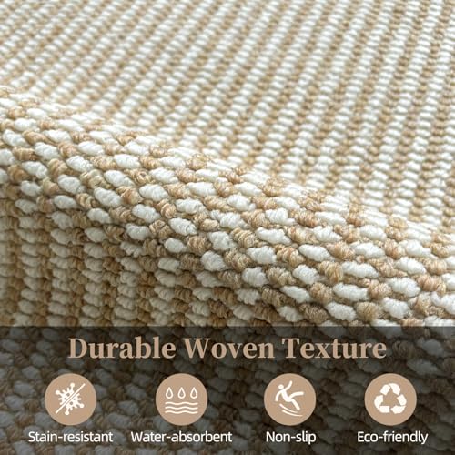 Indoor Door mat 32"x48", Dirt Trapper Door Mat, Non-Slip Washable Entrance Mat,Dirt Resistant and Absorbent Welcome Mat,Low-Profile Doormat for Entryways, Front Doors, and Indoor Entrances,Brown/White - color: Brown/White, size: 32"x48"