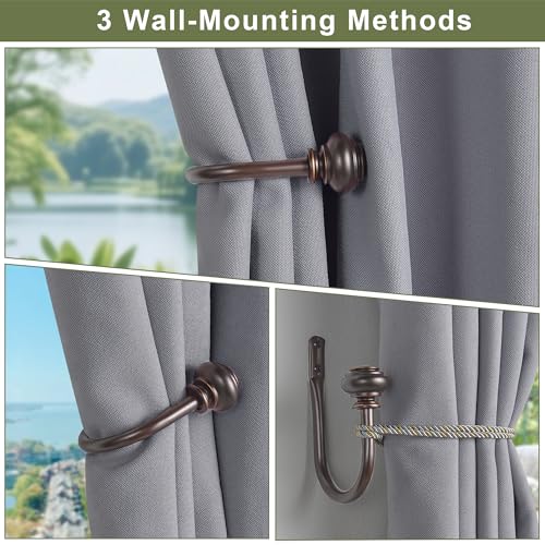 Curtain Holdbacks 2pcs, Metal Curtains Tiebacks for Drapes Window Home Decoration, Matte Brown - color: Matte Brown