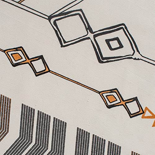 RYNGHIPY Boho Window Valance Cotton Linen Curtain Tiers Farmhouse Window Curtain Topper for Kitchen Living Room Bedroom 55 x 36 Inches Length - color: Cream Black, size: 55"W x 36"L (Pack of 1)