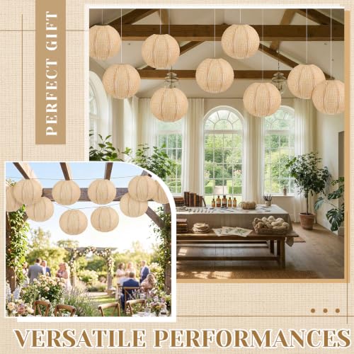 Hortsun 12 Pcs Print Burlap Paper Lanterns Classroom Decor,16 Inch - size: 16 Inch
