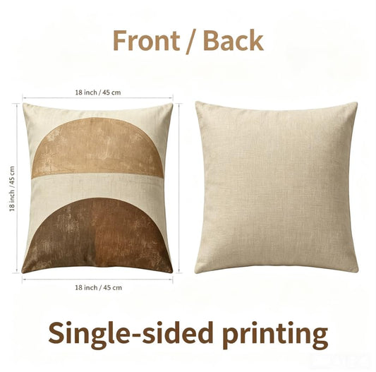 Linen Throw Pillow Covers Set of 2, Boho Geometric Design - color: A20004, size: 18" x 18" (Pack of 2)