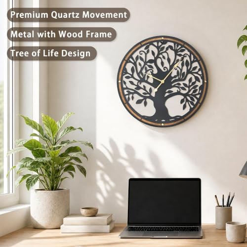 Micasso Large Wall Clocks Decorative: 15 Inch Tree of Life Battery Operated - color: Large Tree, size: 15 Inch