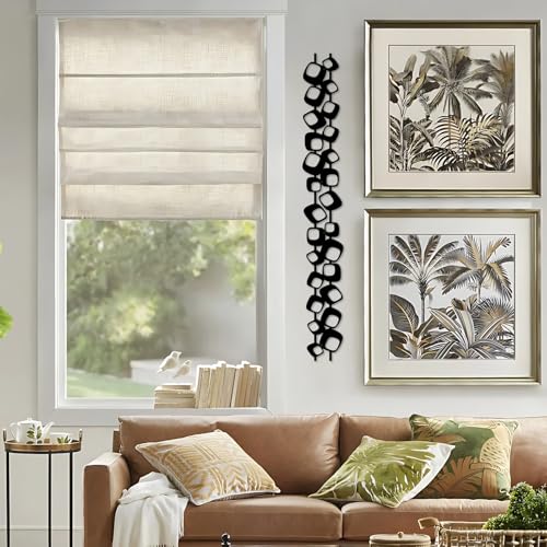 ruelen Mid Century Abstract Metal Wall Art Sculpture Set of 4(15.7x3.9in) - color: Block 4