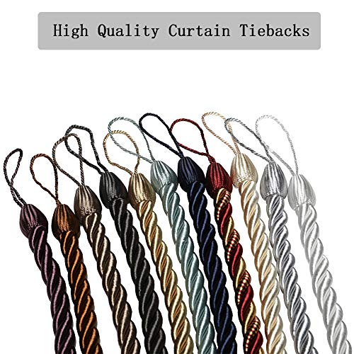 BEL AVENIR Curtain Tiebacks Ropes Tie-Backs,Handmade Holdbacks(Beige,4P) - color: Beige, size: 4pack