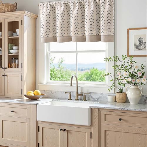 jinchan Arrow Linen Valance 18 Inch Modern Boho 1 Panel Black on Linen - color: Arrow | Black on Linen, size: 50"W x 18"L (Pack of 1)