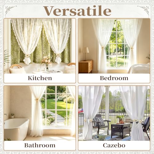 Sunflower Curtain Tiebacks 2 Pack, No-Drill Decorative Drape Holders