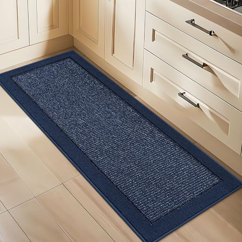 BEQHAUSE Kitchen Runner Rug 24"x60", Non Slip Kitchen Mat Washable, Blue - color: Blue, size: 24" X 60" (Rectangular)