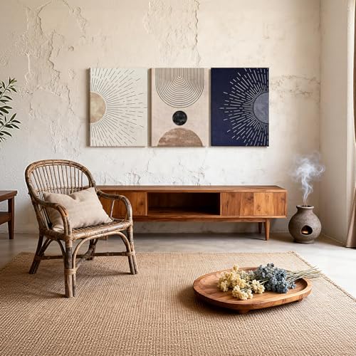 HCJWCXD 3 Pcs Boho Sun Line Canvas Wall Art 16x24 Inch - color: Black, White, and Gold, size: 16x24 Inches