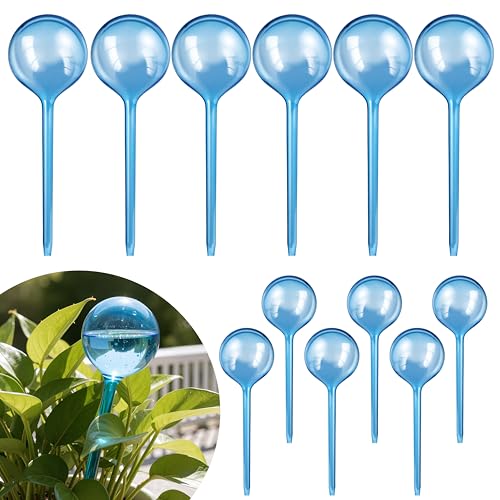 12-Pack Plastic Plant Watering Globes, Self Watering Spikes, Plant Waterer - size: M+S - 12 Pack