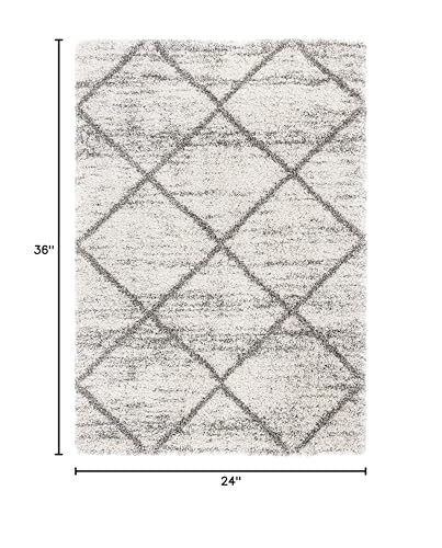 SAFAVIEH Hudson Shag Accent Rug 2'x3', Soft Plush Grey & Beige SGH281J - color: Grey/Beige, size: 2' x 3' (Rectangular)