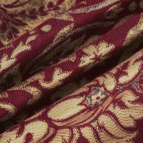 Loom and Mill Luxury Damask Valances for Windows, Burgundy Red, 54"x18" - color: Lafaye-burgundy Red
