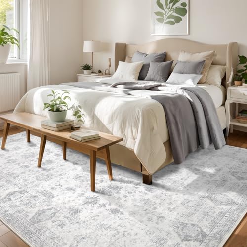 Washable 9×12 Area Rugs for Living Room Grey - color: Grey, size: 9' x 12'