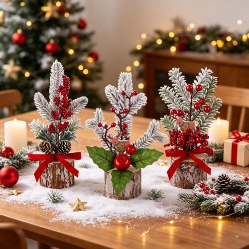 winemana Christmas Table Decorations Indoor Xmas Centerpieces Decor, 6 Pack - size: Style 8