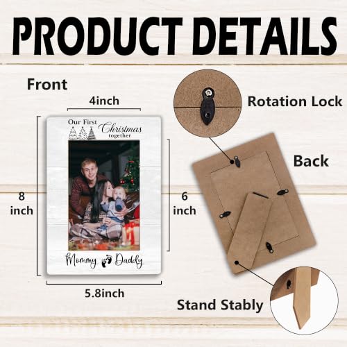 New Mom Dad Gifts Picture Frame, Christmas Baby Photo Frame 4x6 - color: christmas baby