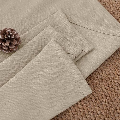 BGment Oatmeal Linen Curtains 63 Inch Length for Living Room - 2 Panels - color: Oatmeal, size: 52"W x 63"L (Pack of 2)