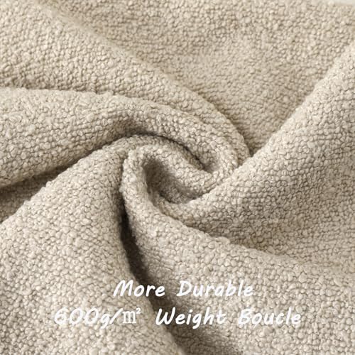 FUTEI Pack of 2 Boucle Textured Throw Pillow Covers 22x22 Inch, Beige - color: Beige, size: 22" x 22" (Pack of 2)