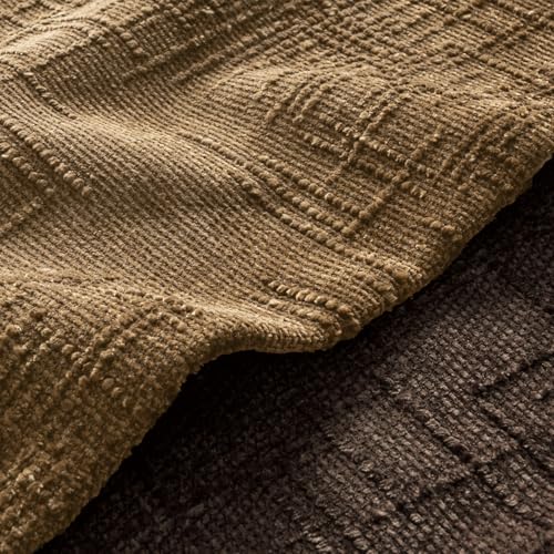 MIULEE Chenille Textured Fall Throw Pillow Covers Bronze 18x18 Set of 2 - color: Bronze, size: 18" x 18" (Pack of 2)