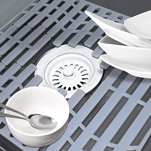 NICE DAY Sink Mat, Sink Protectors for Kitchen Sink Skid Resistance PVC Free Silicone Sink Mat, Small 12.8" x 11.3" - size: 12.8" x 11.3"