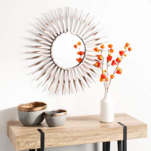 SAFAVIEH Home Marlene Rose Gold Sunburst 28-inch Decorative Accent Mirror