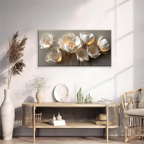 Canvas Art Wall Decor Modern Wall Art Pictures For Living Room Black And White Wall Art Artwork for Walls Floral Botanical Wall Art Canvas Prints For Wall Decor Home Office Aesthetic Wall Decor 20" X 40" - color: QLS-03G, size: 40"L x 20"W