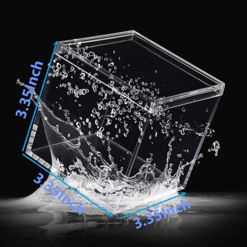 2‑Pack Acrylic Box with Lid 3.35 x 3.35 x 3.35 Inch Clear Storage Box - size: 3.35 x 3.35 x 3.35 Inch