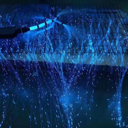 AKEPO 16W Twinkle RGBW Fiber Optic Curtain Lights, for Home Kids Room Decoration Waterfall Curtain Light with Flash Point Fiber Optical Cables 300pcs*0.04in/1.0mm*9.8ft/3m - size: 300pcs*0.04in*9.8ft(twinkle)