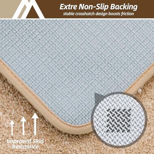 COSYHOMEER Extra Thick Bath Rugs for Bathroom Non Slip Bath Mat 24x48 Beige - color: Beige, size: 2' X 4' (Rectangular)