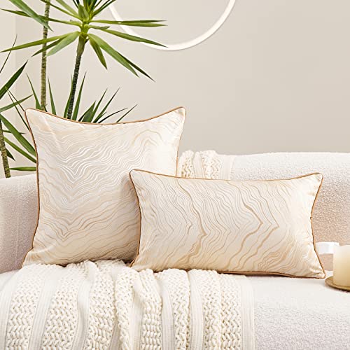 Avigers Lumbar Pillow Cover 12 x 20 Inch, Beige, Rayon Blend, Hidden Zipper - color: Beige, size: 20" x 12" (Pack of 1)