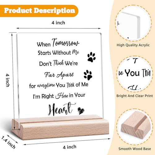 Loss of Dog Sympathy Gift Desk Decorative Sign Dogs Memorial Gifts for Loss of Dog Bereavement Gifts Passing Away Remembrance Condolence Gift for Pet Lovers Dogs Lover Cat Lover Acrylic Plaque - color: Loss of Dog Sympathy Gift