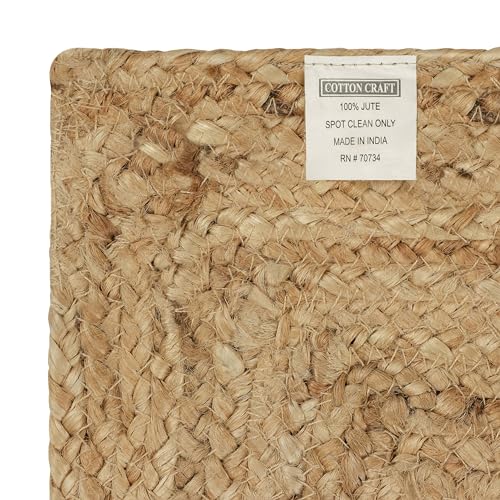 COTTON CRAFT Jute Braided Table Runner - 13x36 inches Natural Table Runner - color: Natural, size: 13x36 Inches