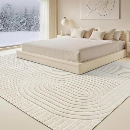 Beige Solid Area Rug 9x12 Large Washable Soft Rugs for Living Room - color: Light Beige, size: 9' x 12' (Rectangular)