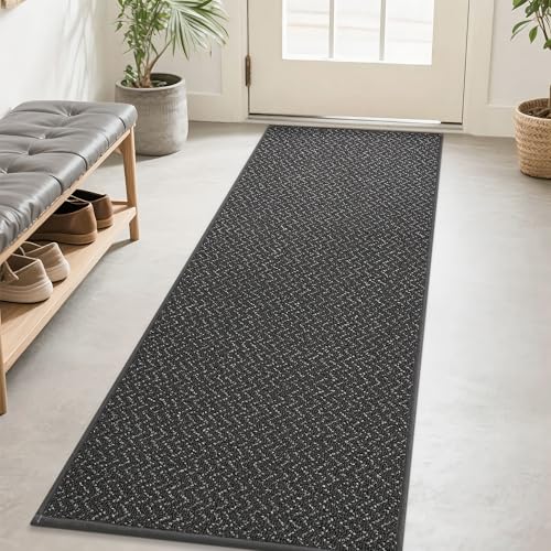 COSY HOMEER Hallway Runner Rugs Non-Slip Washable 2'x8' Dark Grey - color: Dark Grey, size: 2' x 8'