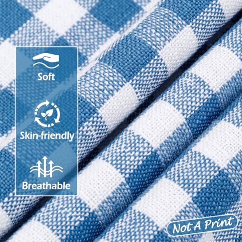 Coastal Decor Light Blue Gingham Plaid Throw Pillow Covers 16x16 Set of 2 - color: Blue & White Gingham Set of 2, size: 16" x 16" (Pack of 2)