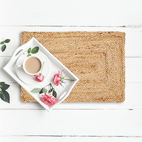 Ramanta Home Jute Braided Placemats Set of 4 13x19 Inches - Natural - size: 13x19 Inches