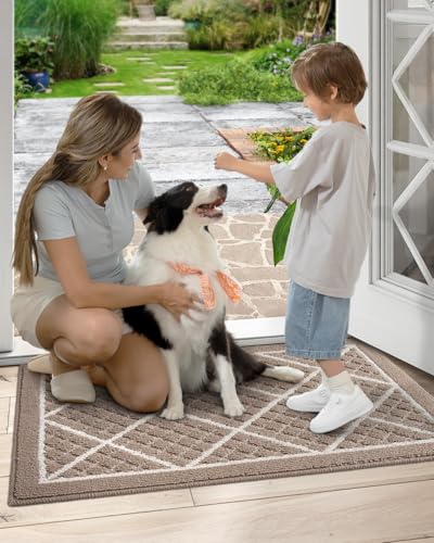 DEXI Front Door Mat Indoor Entryway 24x36 Inside Entrance Doormat Beige - color: Rhombic Beige, size: 24" X 36" (Rectangular)