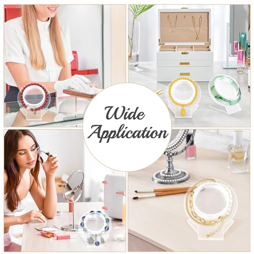 12 Pcs Acrylic Bracelet Displays Stands Clear Jewelry Display Holder Bangle Organizer Rack Bracelet Storage Showcase for Home Store
