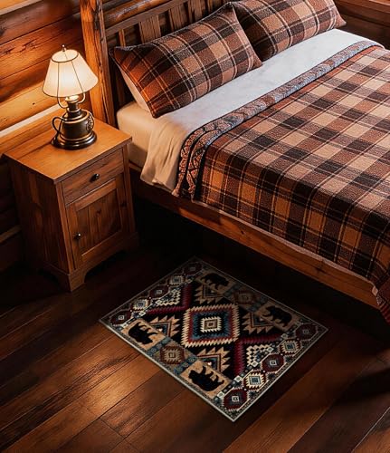 YIHOUSE Washable Western Cabin Area Rug 2x3 Entryway - color: Bear, size: 2' x 3'(Rectangular)