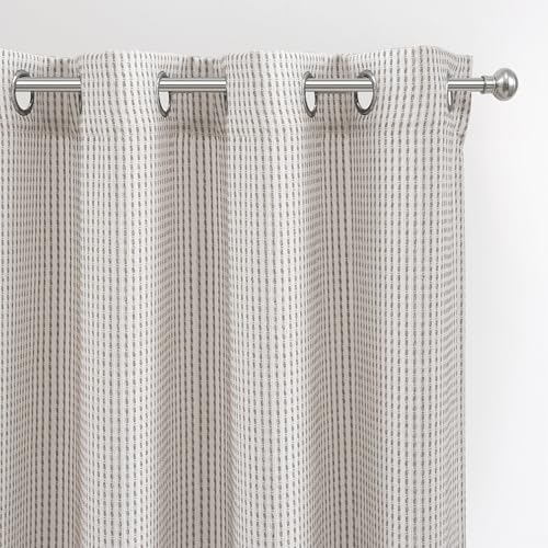 DriftAway 3D Chenille Striped Curtains 102 Inches Long Tweed Linen Textured Light Filtering Woven Embroidered Luxury Soft Drapes for Living Room Bedroom Grommet Privacy 2 Panels W52 x L102 Coffee - color: Coffee, size: 52"W x 102"L (Pack of 2)
