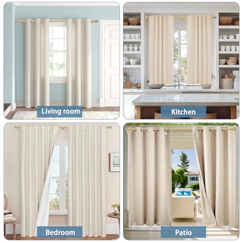 Gold Curtain Rods for Windows 28-48 Inch,5/8'' Adjustable Metal Curtain Rod - color: Gold, size: 28-48"(1 Pack)