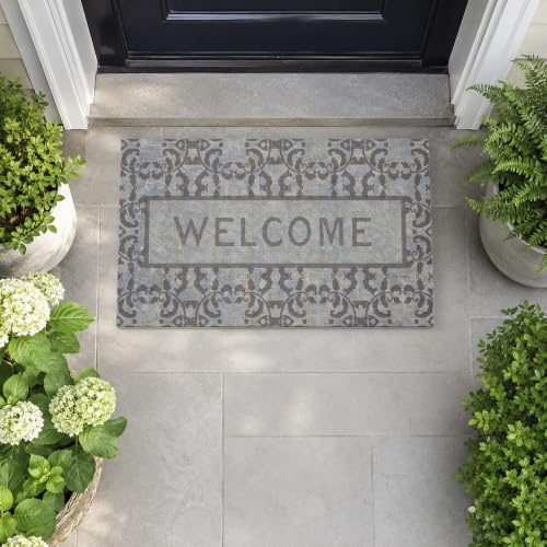 Stupell Industries Gray Vintage Pattern Welcome, 30 x 18 - color: Vintage Welcome Doormat