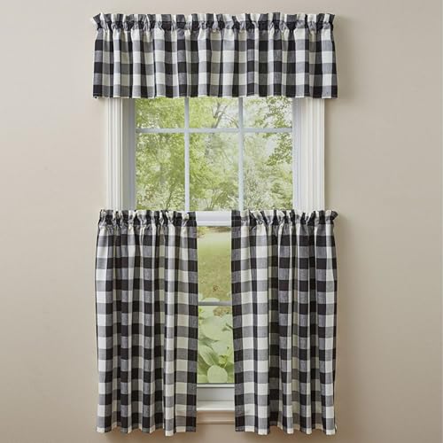 Park Designs Wicklow Black/Cream Check Valance 113-47BC - color: Black & Cream Valance
