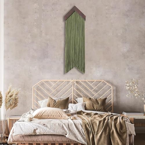 Ansley&HosHo Macrame Wall Hanging, Boho Woven Tapestry, Modern Tassel Wall Decor, Handmade Wall Art Tapestry for Bedroom, Living Room, Home, Bohemian Apartment Decoration Ornament Craft (Green Arrow) - color: Green Arrow