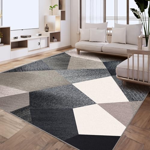 HOMFINE Washable Modern Area Rug - Geometric Style 10x13.9 Rugs for Living Room, Bedroom, Machine Washable Rug Soft Non Slip Non Shedding Area Rug - Green, 10'x13.9' - color: Green, size: 10' x 13.9'(Rectangular)